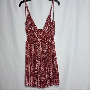 Francesca’s Blue Rain Women’s Dress Boho Chic Medium Rust Aztec NWT